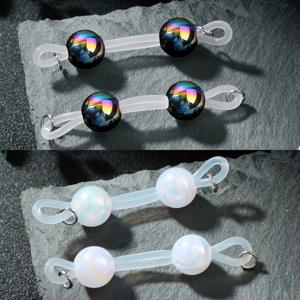 TEMU 4개입 아크릴 컬러풀 비즈 바디 주얼리 세트 - 조절 가능한 사이즈, 통증 없는 피어싱 없음, 데일리 웨어 & 발렌타인데이 선물용 여성 주얼리