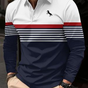 TEMU 남성용 3D 긴팔 셔츠 - 포멀 캐주얼 골프 및 비즈니스 캐주얼 블랙/그레이/화이트 패턴, 통기성 좋은 버튼 앞면 디자인, 사무실 및 이벤트 착용에 적합, 세탁기 사용 가능한 남성 의류, 클래식 칼라, 편안한 원단