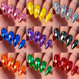 TEMU 216개 네일 아트 키트, 3D 쉐입 전기도금 울트라 스파클리 누펍 매니큐어, 탈부착식 인조손톱, 중간 길이 아몬드형, 고딕 네일, 누텝 매니큐어, 인조손톱, 내구성 좋은 손톱, 파티 및 데일리용으로 완벽, 여성용 네일