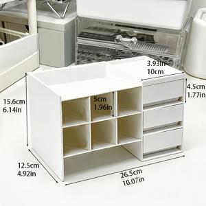 TEMU 마커 펜 보관함 | 서랍형 펜 케이스, 경사형 펜 홀더, 문구류 보관, 펜 스탠드, 학생 및 사무실 보관에 적합, 잡동사니, 메모, 펜 보관도 가능, 분리형 파티션, 연필 보관, 플라스틱 재질