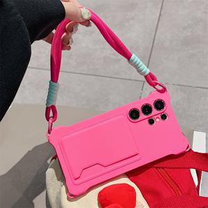 TEMU 휴대폰 케이스 - 삼성 갤럭시 S25, S24 울트라, S22, S23 울트라, A55, A56 5G 모델용 스타일리시한 휴대폰 케이스, 캔디 컬러 디자인, 카드 슬롯 포함