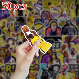 TEMU 수저고리, 휴대폰 케이스, 데스크탑, 노트북 및 프로젝트에 완벽하게 어울리는 농구 스타 스티커 50개 세트 - 