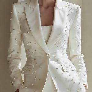 TEMU 여성 화이트 비즈 , 갤라 행사 및 레드 카펫 행사에 완벽한 스타일리시한 진주 장식 아이템