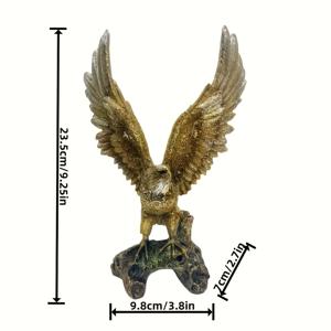 TEMU 수제 레진 독수리 조각상 - 실내/실외용 핸드메이드 황금 독수리 조각상, 홈 오피스를 위한 우아한 데스크탑 & 선반 장식, 럭셔리 남성 선물 (크리스마스) - 전원 불필요, 레진 피규어