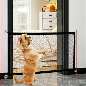 TEMU 펫 펜스 / 펫 게이트 / 드릴 필요 없음, 확장 가능, 실내/실외 범용 펫 배리어, 고양이와 강아지용, 휴대용 공간절약형 디자인, 쉬운 설치 안전 게이트, 공간절약 - 가볍고 슬림 - 도구 없이 빠른 설치, 안전한 PE 메쉬