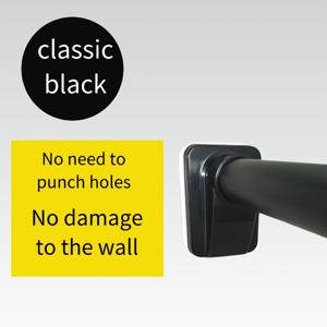 TEMU 1개 122~157인치 (약 310~400cm) 옷장 걸이, 건조대, 텐션 로드, 커튼 로드, 샤워 로드, 화이트 및 블랙 색상, 드릴 불필요, 창문, 발코니, 욕실, 옷장에 적합