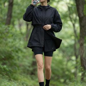 TEMU 여성 힙커버 하프기장 트렌치 스타일 후드 자켓 에어팝(W6SJ04)