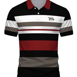 TEMU 남성용 새로운 프린트 폴로 디자인 - 텍스처 없음