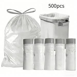 TEMU 500개 방수 및 냄새 방지 쓰레기 봉투, 드로스트링 밀봉 - 찢김 방지, 가정, 사무실, 애완 동물 배변, 상업용으로 적합 - 일반 , 쓰레기 봉투, 가정용 쓰레기 처리, 접이식 디자인과 호환 가능