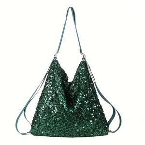 TEMU 여성용 토트백. 조절식 이중 숄더 스트랩 여성용 크로스백. 대용량 자수 스팽글 여성용 숄더백