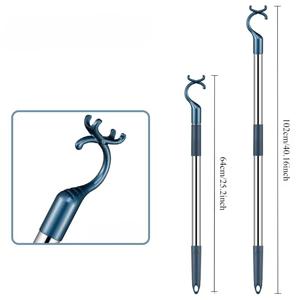 TEMU 가정용 텔레스코픽 빨래 건조대 1개, 금속 건조대 헤드 포함, 강한 하중 지지력, 기숙사 발코니 빨래 건조용, 이불 커버 연장봉, 옷걸이 후크 및 행거봉 포함