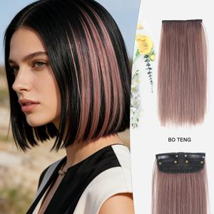 TEMU 멀티 컬러 필기부 헤어 익스텐션 - 클립인 심리스 디자인, 내열성 섬유, 볼륨감 있는, 크리스마스/음악 페스티벌/파티 스타일링 필수품