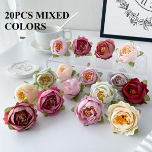 TEMU 20개 인조 장미 - 꽃 머리와 꽃봉오리 포함, 웨딩, 생일, 화환 및 테이블 꽃장식에 적합, 풍성하고 조밀한 꽃, 관리 불필요 (파티 장식을 위한 경제적인 선택)