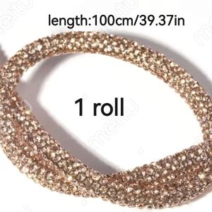 TEMU 물 드릴 원형 튜브 코드 롤 - 4mm 폭의 반짝이는 투명 라인, 내구성이 뛰어나고 유연한 라인스톤 코드, 주얼리 헤어 장식, 공예품, 목걸이, 팔찌, 벨트 제작에 적합