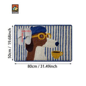 TEMU 1개, 미끄럼 방지 기능이 있는 사랑스러운 강아지 디자인 직사각형 욕실 매트. 예술적인 초극세사 섬유가 특징입니다. 부드러운 폴리에스터로 제작되었으며, 욕실, 거실, 침실, 식탁 장식에 적합합니다.