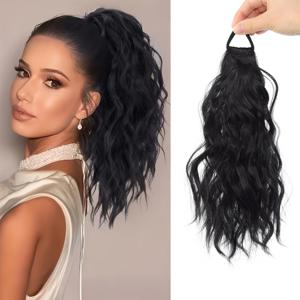 TEMU 1/2개 자연스러운 푹신한 컬리 웨이브 포니테일 가발 - 브레이드 헤어 & 탄성 밴드 포함, 긴 브레이드 헤어 숏 포니테일 헤어피스, 브레이드 스타일, 볼륨, 낮은 관리 일상 착용 (연장 불필요)