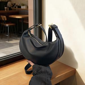 TEMU [크로스바디 백] 여성용 소프트 크로스바디 백 – 다용도 지퍼 포켓과 조절 가능한 숄더 스트랩이 있는 트렌디한 숄더백, 데일리 캐주얼용으로 이상적, 필수품을 안전하게 보관하는 가방 | 우아한 외관, 블랙, 브라운, 카키, 커피