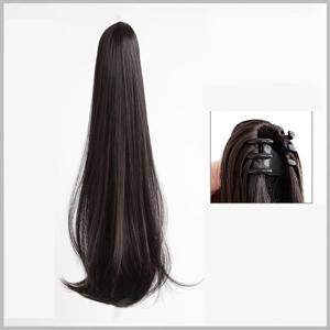 TEMU 내추럴 웨이브 롱 헤어 포니테일 클로 클립, 내열성 섬유 캐주얼, 클로 클립 롱 컬리 포니테일 합성 헤어 익스텐션, 22인치/55cm 합성 롱 포니테일 헤어 익스텐션 클로 클립 여성용