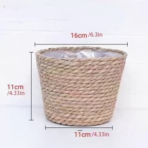 TEMU 북유럽 스타일 수제 직조 화분 덮개 2개 세트, 거실 및 발코니 장식에 적합한 대형 라탄 바구니, 원예 선물 홈 데코
