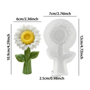 TEMU 1구멍 단일 줄기 캔들/비누/레진 몰드 - 리얼리스틱 모양, 디테일한 꽃과 줄기, 불규칙한 형태 DIY 공예, 왁스, 비누 만들기, 레진 공예용 - 대부분의 레진 및 비누와 호환 (홈 데코용 수제)