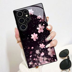 TEMU 휴대폰 케이스 - 벚꽃 핑크 꽃잎 떨어지는 프린트 디자인, 삼성 갤럭시 S9+/S10/S20+/S20 울트라/S21 5G/S21+/S22/S23 플러스/S24 플러스/S25/S25 엣지/노트 9/노트 10/노트 10+/노트 20/노트 20 울트라에 적합. 스타일리시하고 트렌디한 디자인.