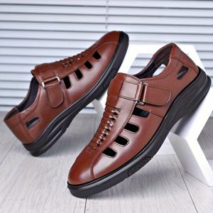 TEMU 여름 신상 남성 샌들 남성용 고급 신발 부드러운 밑창 아빠 구멍 신발 통기성 홀 샌들