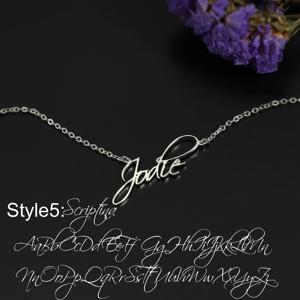 TEMU 여성 캐주얼 의상을 위한 다양한 폰트 옵션의 스테인리스 스틸 맞춤형 이름 목걸이, 개인화 패션 주얼리