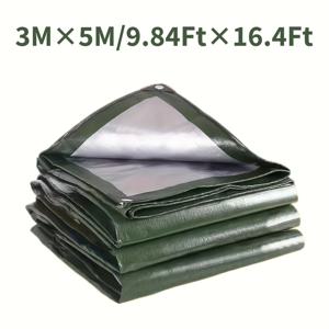 TEMU 고품질 녹색 방수 ター프 - 10밀 특수 고밀도, 찢어짐 방지 및 자외선 차단, 강화된 가장자리와 아일렛, 지붕, 캠핑, 파티오, 수영장, 보트, 자동차, 차양용, 사계절용, 완벽한 크리스마스 선물, 이상적인 새해 선물