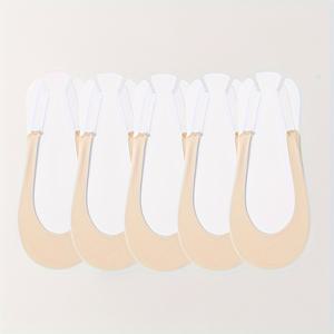 TEMU 여성용 여름 얕은 굽개름 투명 끈 논쇼우 양말 5켤레, 미끄럼 방지 벗어나지 않는 하이힐 양말, 보트 삭스