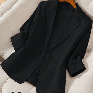 TEMU 여성용 솔리드 컬러 미니멀 캐주얼 롱 슬리브 재킷 - 기계 세탁 가능 H-실루엣 사무실에서 주말까지 다용도 봄/가을 아우터웨어, 고품질 원단 코트