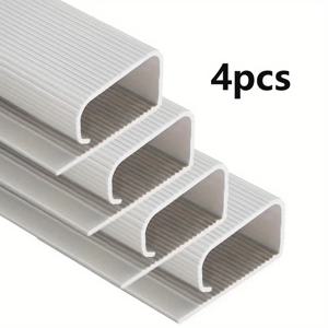 TEMU 4개 세트 플라스틱 와이어 정리기, 접착식 책상 밑 케이블 정리 트레이, 나사 없이 간편 설치, 사무실 및 가정용
