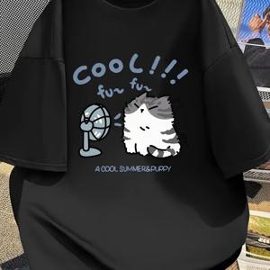 TEMU 캐주얼 크루넥 티셔츠 