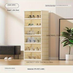 TEMU 조립 불필요의 접이식 신발장, 다양한 신발 사이즈를 위한 넉넉한 다층 디자인, 현관 및 복도에서 신발 정리를 위한 이상적인 제품