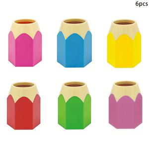 TEMU 6개 다색 데스크탑 펜 홀더, 연필 보관함, 사무실·회의실·스터디룸·스튜디오용 필기구 정리함