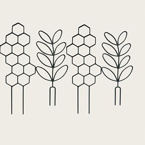 TEMU 2개 벌집형 + 2개 잎사귀형 식물 스탠드, 고품질 ABS 플라스틱, 휘어지는 등반식물 지지대, 창의적인 덩굴 지원 정원 고정봉