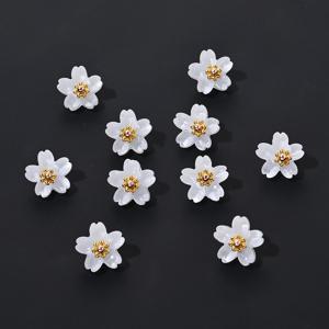 TEMU 20개 PIPIDREAM 10mm 유리 그라데이션 벚꽃 비즈 골드 플라워 코어 - 컬러 반짝이 스페이서 비즈 DIY 액세서리 제작용, 팔찌, 귀걸이, 목걸이 & 키체인 - 컬러 옴브레 디자인 유리 비즈