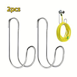 TEMU 1개/2개 유연한 정원 호스 보관용 후크-최대 44lbs까지 지지하는 정수기 호스 걸이 스탠드-실내외 가정용 정원용 수도호스 수납용 스테인리스 호스 홀더