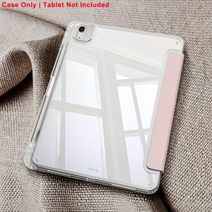 TEMU 아이패드 에어 4 5 6 .9인치 11인치 2020/2022/2024/2025 에어 11인치 M2/M3용 투명 보호 케이스, 펜 슬롯 포함, PU 가죽 플립 자석 스탠드 케이스, 자동 깨우기/잠자기 기능