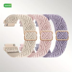 TEMU 3개 세트 나일론 스트랩, 조절식 버클 루프 스트랩, 퀵 릴리즈, 신축성 있는 나일론 스트랩 20mm 22mm, Fitbit Versa 1/2 호환 나일론 시계 밴드