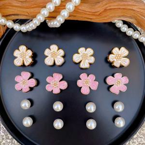 TEMU 16개 플로럴 베이지 구슬 신발 버클 DIY 장식, 여성용 샌들, 슬리퍼, 비치백용 다용도 신발 클립 액세서리, 휴일 및 생일 파티 선물용으로 완벽