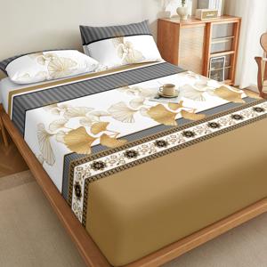 TEMU 금마잎 3피스 세트 침구 조합 · 금마잎은 황금의 부를 상징이며, 성숙한 잎은 어린 시절을 상징합니다. 라이프는 훌륭한 매트리스 커버로 시작하세요! 싱글 침대 · 기숙사 침대 · 더블 침대 · 킹 침대 · 특대형 침대
