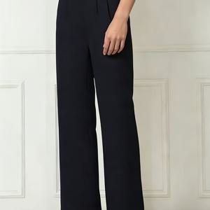 TEMU 여성용 우아한 단색 레그 팬츠, 슬란트 포켓, 통기성 좋고 편안함, 성인용, 모든 계절에 적합