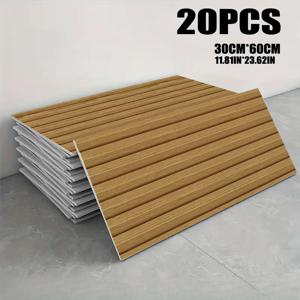 TEMU 20/40개 자체 접착식 폼 세라믹 벽 스티커, 나뭇결 패턴 폼 벽돌, 숲속 나뭇결 폼 벽지, 거실, 주방 스플래시백, 욕실 천장 및 바닥용, 사이즈 30cm X 60cm