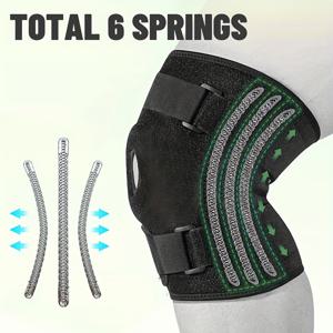 TEMU 1개 오버사이즈 힌지 무릎 보호대 – 조절 가능한 스트랩, 통기성 팝리테일 포사 & 원형 실리콘 지지 – 일상생활에서 강력한 고정까지 사이드 스프링 지지, 러닝, 농구, 사이클링 & 헬스용