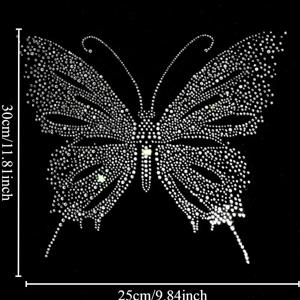 TEMU 글리터 스티커 라인스톤 다리미 전사 패치 장식 나비 추가 드레스 티셔츠 라인스톤 아플리케 패치