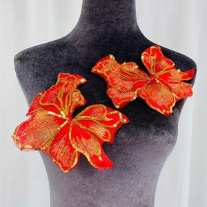 TEMU 2개 세트 시퀸 자수 단풍잎 꽃 모양 패브릭 어플리케, 웨딩드레스 장식 DIY 액세서리