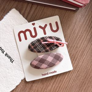 TEMU 2개입: 귀여운 BB 디자인의 한국 스타일의 달콤하고 다재다능한 패브릭 헤어 클립, 옆머리 및 풀어진 머리카락을 관리하기 위한 타원형 헤어핀