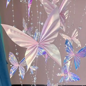 TEMU 21개 세트 핸드메이드 리얼리스틱 날아다니는 나비 풍경 & 장식품 - 컬러풀한 바람에 움직이는 날개, 내구성 플라스틱 정원 장식, 실내/야외용, 생일 & 결혼 선물 (21개 날아다니는 나비)