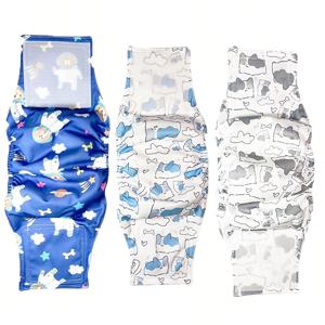 TEMU 3팩/1세트 남성 강아지 소변패드, 고흡수력 남성 강아지 기저귀, 3팩 세탁 가능 배패드, 남성 강아지 요실금 및 강아지 배변 훈련용