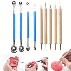 TEMU 9개 세트 도트 페인팅 및 조각 펜 (만다라 암석 페인팅, 네일 아트, 세라믹 조각, 폴리머 클레이 조형 도구, 도트 도구용 엠보싱 볼 모양 탄소 전사 용지)